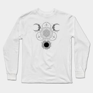 Flower Of Life | Sun and Moon Long Sleeve T-Shirt